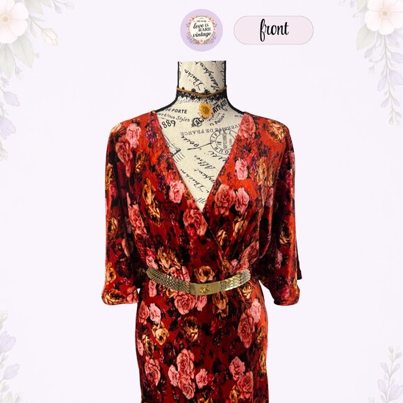 Johnny Was Floral Velvet Maxi Dress • Size L - Picture 2 of 7